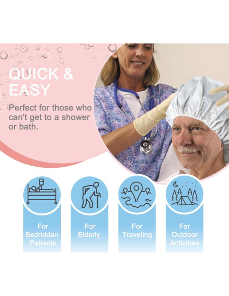 Gorros de Champú Sin Enjuague Okmaba - Paquete de 6 Unidades