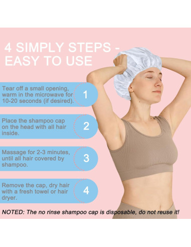 Gorros de Champú Sin Enjuague Okmaba - Paquete de 6 Unidades