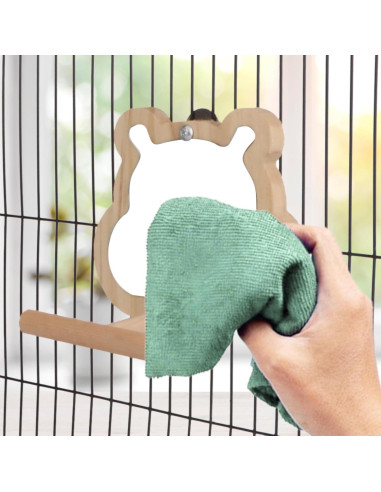 Conjunto de Juguetes para Aves Reshiho: Espejo y Escalera 38cm