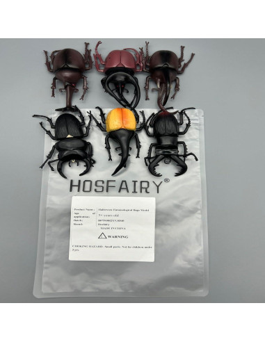 6 Insectos Falsos de Escarabajo PVC Ecológico para Halloween