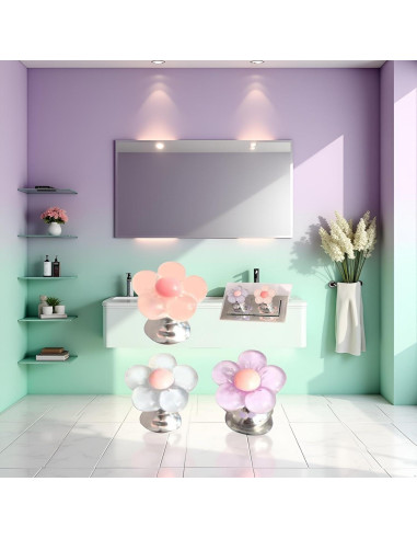 Juego de 3 Botones de Inodoro Multicolor Pxiryanlow Flor