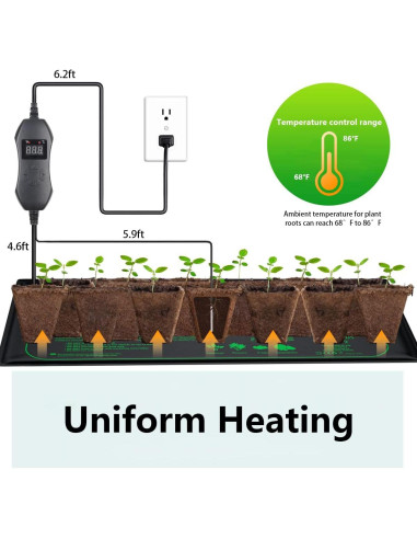Almohadilla Térmica para Plántulas Honghu 25.4x52.7cm Digital