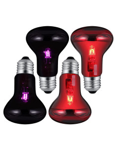 4 Lámparas de Calor Nocturno 75W UVA Honoson para Reptiles