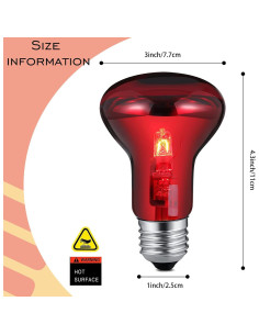 4 Lámparas de Calor Nocturno 75W UVA Honoson para Reptiles 2