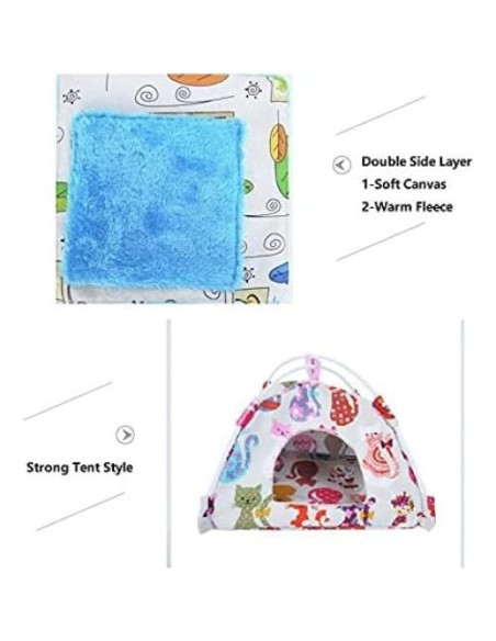 Hamaca Colgante para Aves Petall Azul Mediano - Casa para Loros