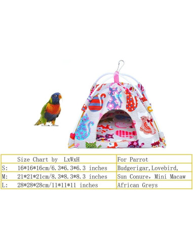 Hamaca Colgante para Aves Petall Azul Mediano - Casa para Loros