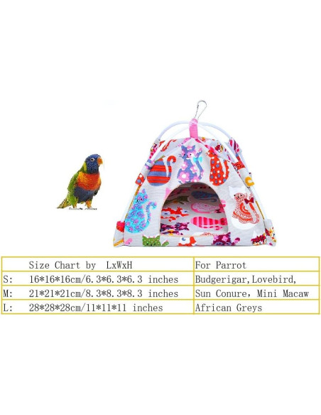 Hamaca Colgante para Aves Petall Azul Mediano - Casa para Loros