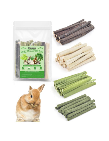 Palitos Masticables Naturales Bissap para Conejos y Roedores 60 PCS