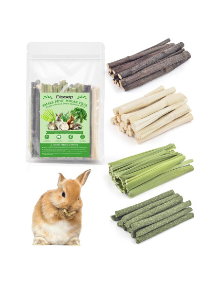 Palitos Masticables Naturales Bissap para Conejos y Roedores 60 PCS