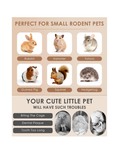 Palitos Masticables Naturales Bissap para Conejos y Roedores 60 PCS