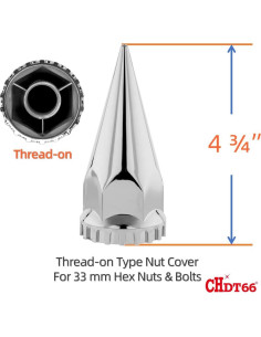 Cubiertas de Tuercas de Llantas CHDT66 M22x1.5 Cromo 10 Pcs 2