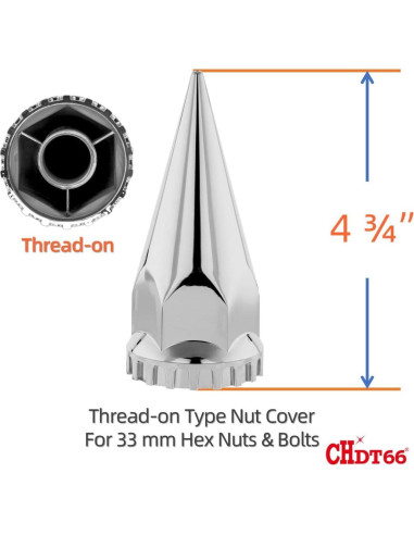 Cubiertas de Tuercas de Llantas CHDT66 M22x1.5 Cromo 10 Pcs