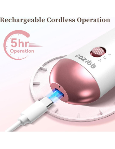 Taladro de Uñas Eléctrico CoziBB 8-en-1 Recargable con Luz LED