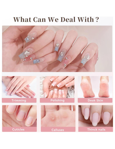 Taladro de Uñas Eléctrico CoziBB 8-en-1 Recargable con Luz LED