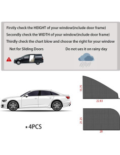 Cortinas para Ventana de Auto Ziciner 4 Pcs Bloqueo Calor UV 2