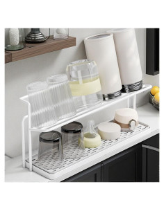 Soporte para Secar Botellas de Agua Earssa 2 Niveles Blanco