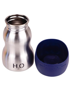 Botella de Agua para Perros H2O4K9 270 ml Acero Inoxidable Azul