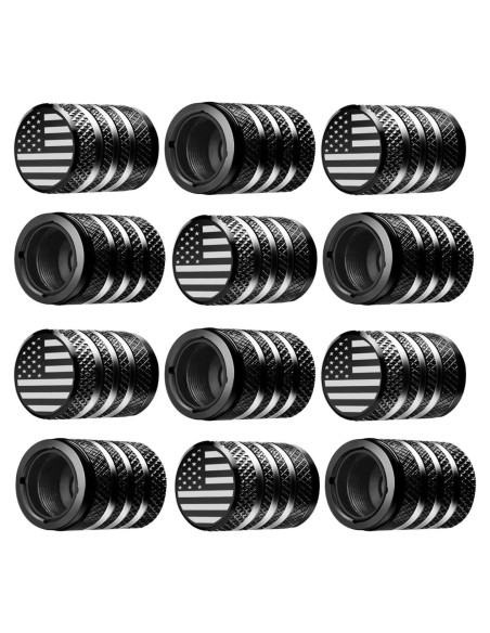 Tapa de Válvula de Neumático DECURCAR - Paquete de 12 - Negra