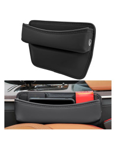 Organizador de Asiento de Coche DXNQ de Cuero Negro 29x19.9cm