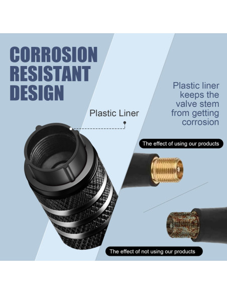 Tapa de Válvula de Neumático DECURCAR - Paquete de 12 - Negra