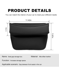 Organizador de Asiento de Coche DXNQ de Cuero Negro 29x19.9cm 2