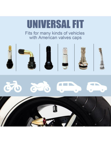 Tapa de Válvula de Neumático DECURCAR - Paquete de 12 - Negra