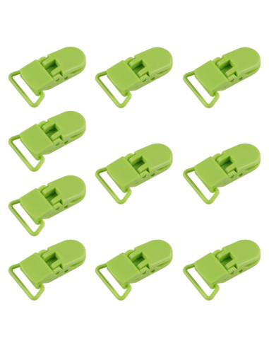 Paquete de 10 Puntas de Clip para Chupete Verde Fruta 19mm