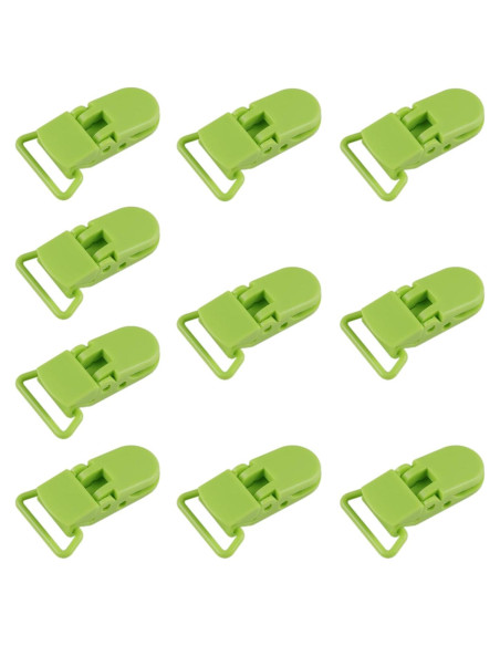 Paquete de 10 Puntas de Clip para Chupete Verde Fruta 19mm