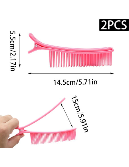 Juego de 2 Clips para Seccionar Cabello Yinluluna Rosa