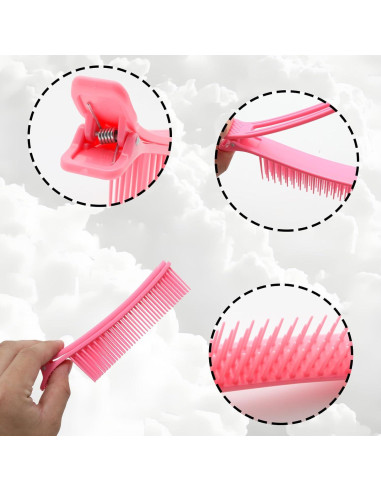 Juego de 2 Clips para Seccionar Cabello Yinluluna Rosa