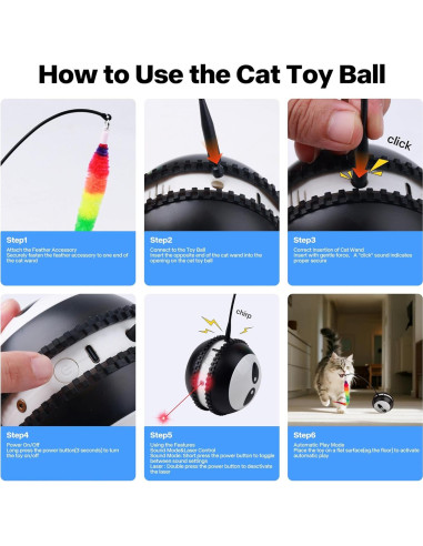 Juguete Interactivo para Gatos Pet Prime Bola Láser Recargable