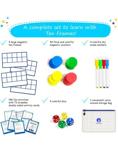 Conjunto Jumbo de Marcos de Diez Magnéticos Simply Magic - 130 Piezas