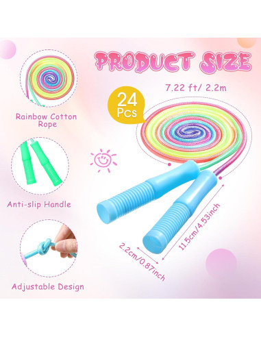 Paquete de 24 Cuerdas de Salto Ajustables PullCrease 2.2m