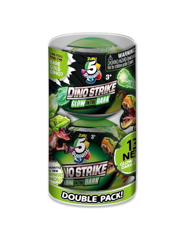 5 Sorpresa Dino Strike ZURU - Colección de Dinos Brillantes 2 Piezas