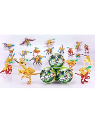 5 Sorpresa Dino Strike ZURU - Colección de Dinos Brillantes 2 Piezas