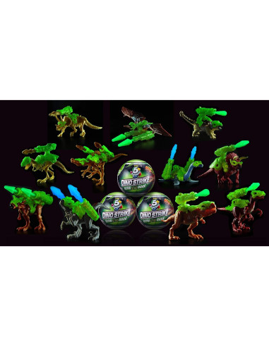 5 Sorpresa Dino Strike ZURU - Colección de Dinos Brillantes 2 Piezas