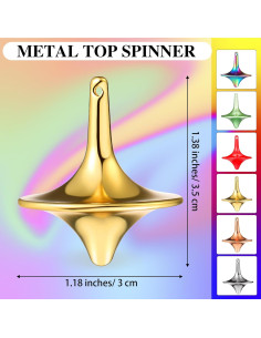 Trompos Giratorios de Metal Lenwen - Paquete de 6 Colores 2