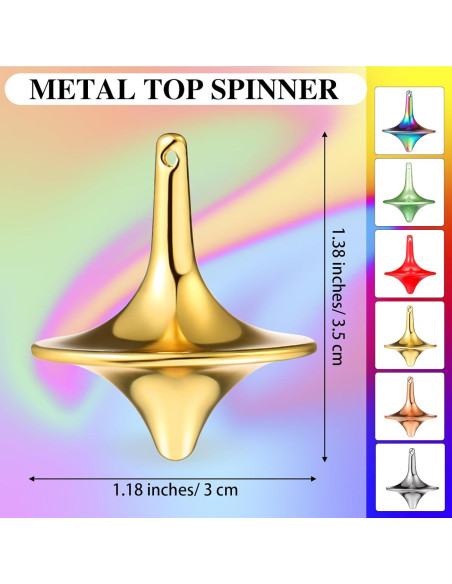 Trompos Giratorios de Metal Lenwen - Paquete de 6 Colores