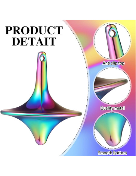 Trompos Giratorios de Metal Lenwen - Paquete de 6 Colores