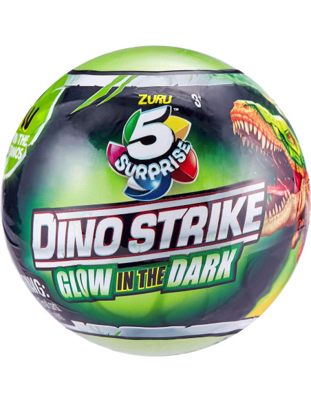 5 Sorpresa Dino Strike ZURU - Colección de Dinos Brillantes 2 Piezas