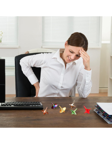 Trompos Giratorios de Metal Lenwen - Paquete de 6 Colores