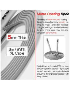 Cuerda de Salto Ajustable MACYO 5mm PVC Mate para Cardio 2