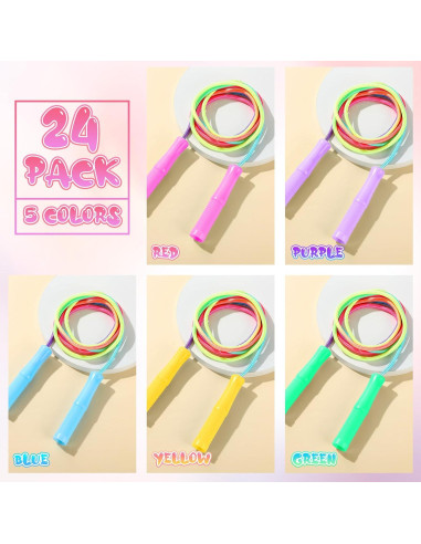 Paquete de 24 Cuerdas de Salto Ajustables PullCrease 2.2m