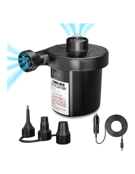 Bomba de Aire Eléctrica CAMULAND 12V con 3 Boquillas