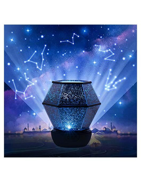 Proyector de Luz Nocturna Estelar Lámpara Estrellas USB 360