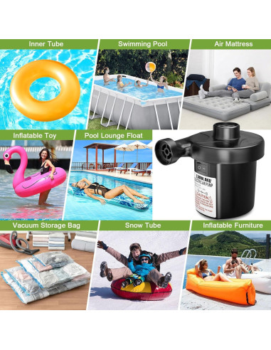 Bomba de Aire Eléctrica CAMULAND 12V con 3 Boquillas