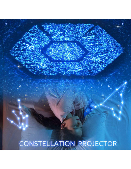 Proyector de Luz Nocturna Estelar Lámpara Estrellas USB 360