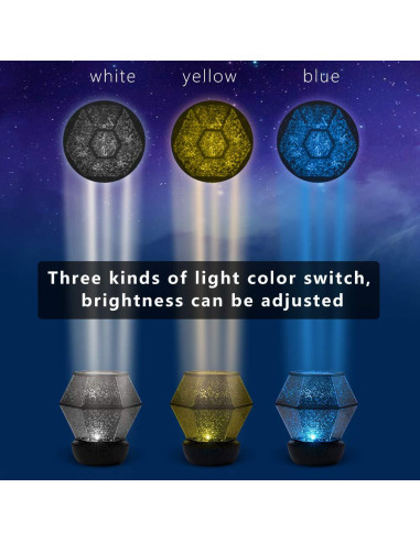 Proyector de Luz Nocturna Estelar Lámpara Estrellas USB 360