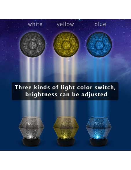 Proyector de Luz Nocturna Estelar Lámpara Estrellas USB 360