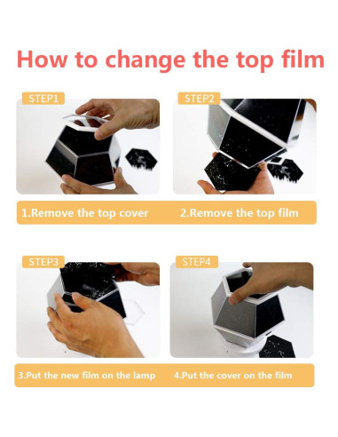 Proyector de Luz Nocturna Estelar Lámpara Estrellas USB 360